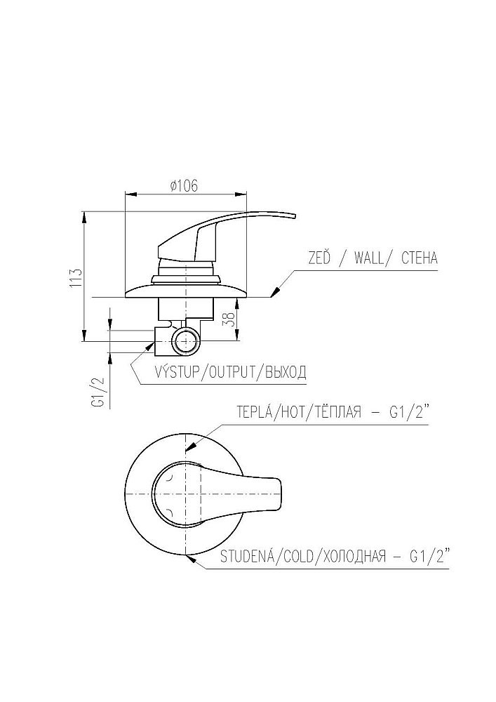 Смеситель для душа RAV-SLEZAK MISSISSIPPI MS083 купить в интернет-магазине сантехники Sanbest